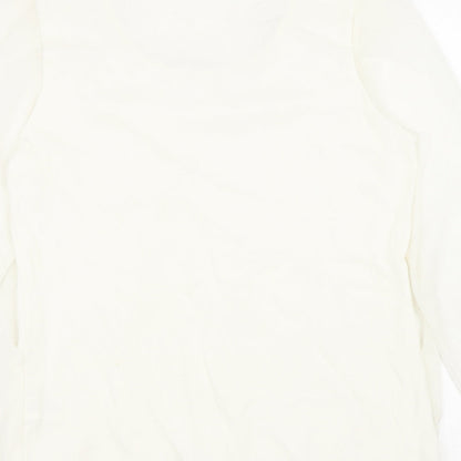 Stephen Y Womens White Nylon Basic Blouse Size M Round Neck