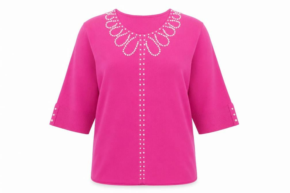 Womens UK Size 4 Sky Pink Basic T-Shirt