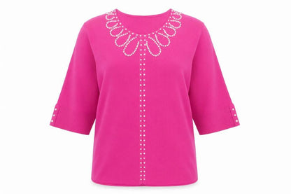 Womens UK Size 4 Sky Pink Basic T-Shirt