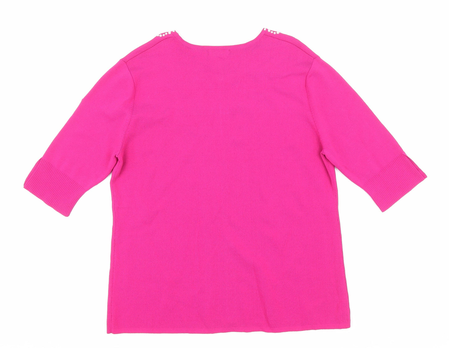 Womens UK Size 4 Sky Pink Basic T-Shirt
