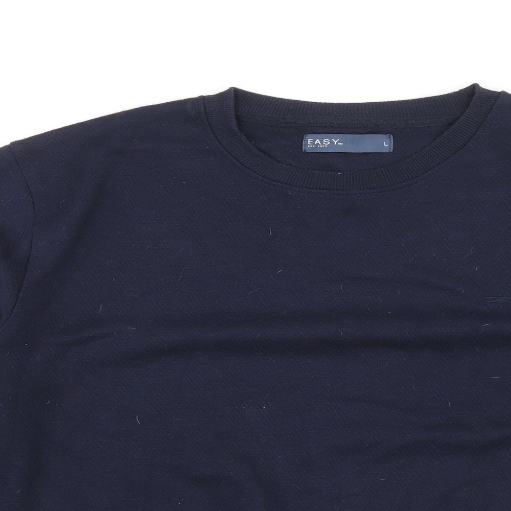 Mens UK Size L Easy Blue Pullover Sweatshirt