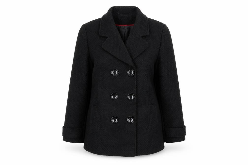 Womens UK Size 14 Classics Black Overcoat