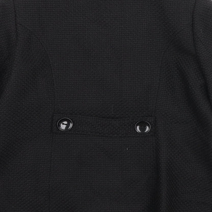 Classics Womens Black Overcoat Coat Size 14 Button