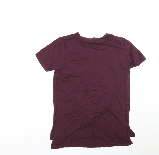 New Look Womens Purple Viscose Basic T-Shirt Size 14 Round Neck - New York City