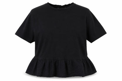 prep&co Womens Black Cotton Basic Blouse Size 14 Round Neck