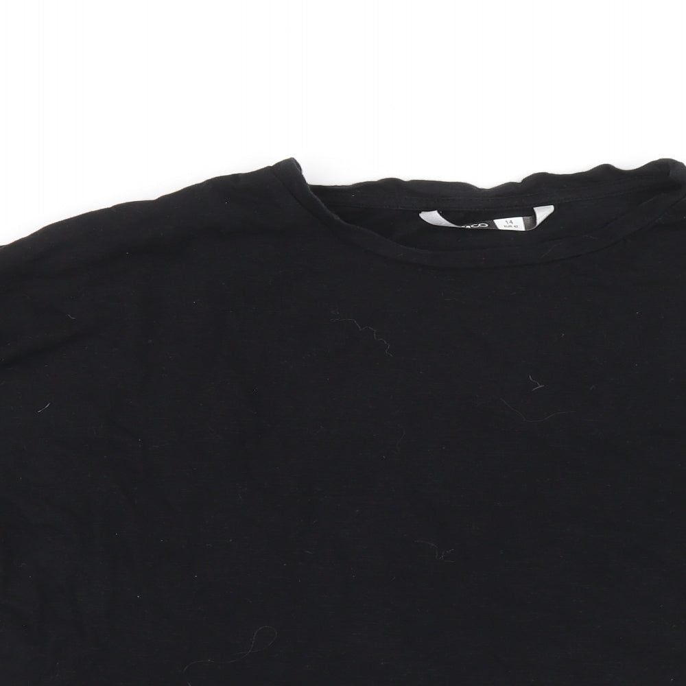 prep&co Womens Black Cotton Basic Blouse Size 14 Round Neck