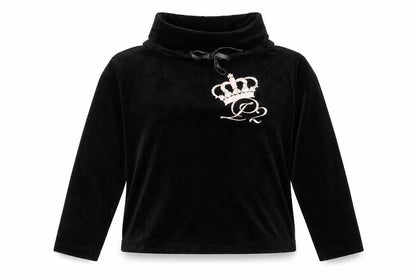 Indigo Sky Womens Black Polyester Pullover Sweatshirt Size L Pullover - Crown