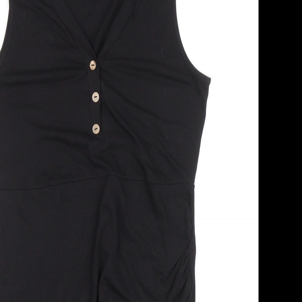 SHIEN Womens Black Polyester Pencil Dress Size XL V-Neck Button