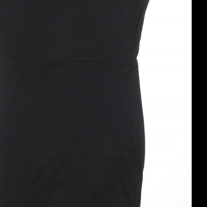 SHIEN Womens Black Polyester Pencil Dress Size XL V-Neck Button