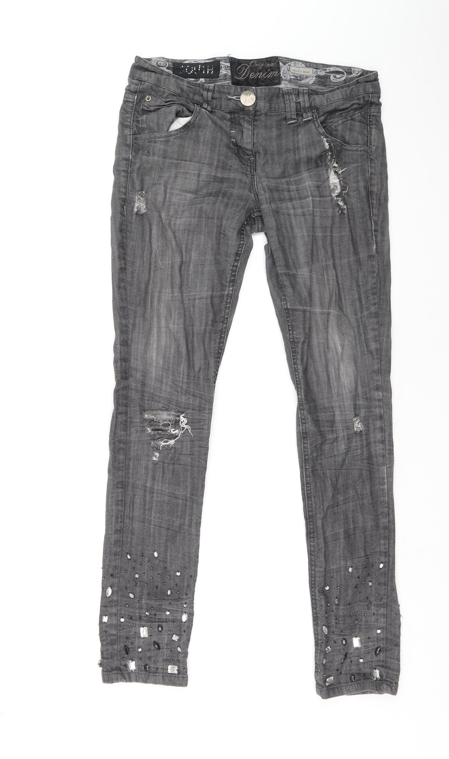Womens UK Size 28 in Preworn Regular Fit Skinny Grey Jeans