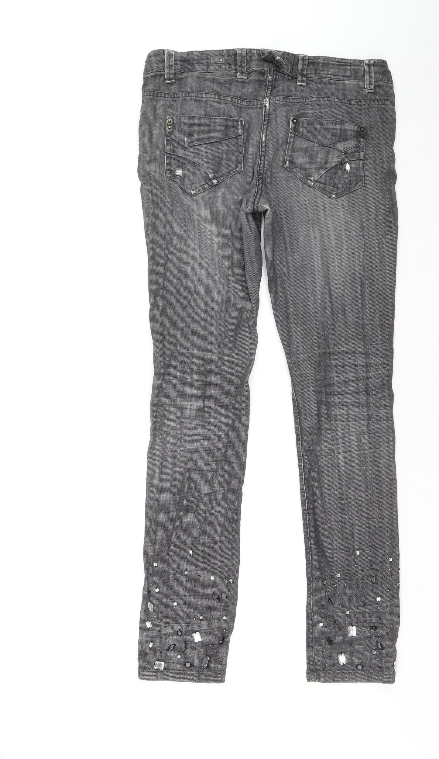 Womens UK Size 28 in Preworn Regular Fit Skinny Grey Jeans