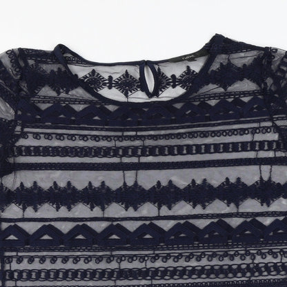 Womens UK Size 12 NEXT Blue Basic Blouse