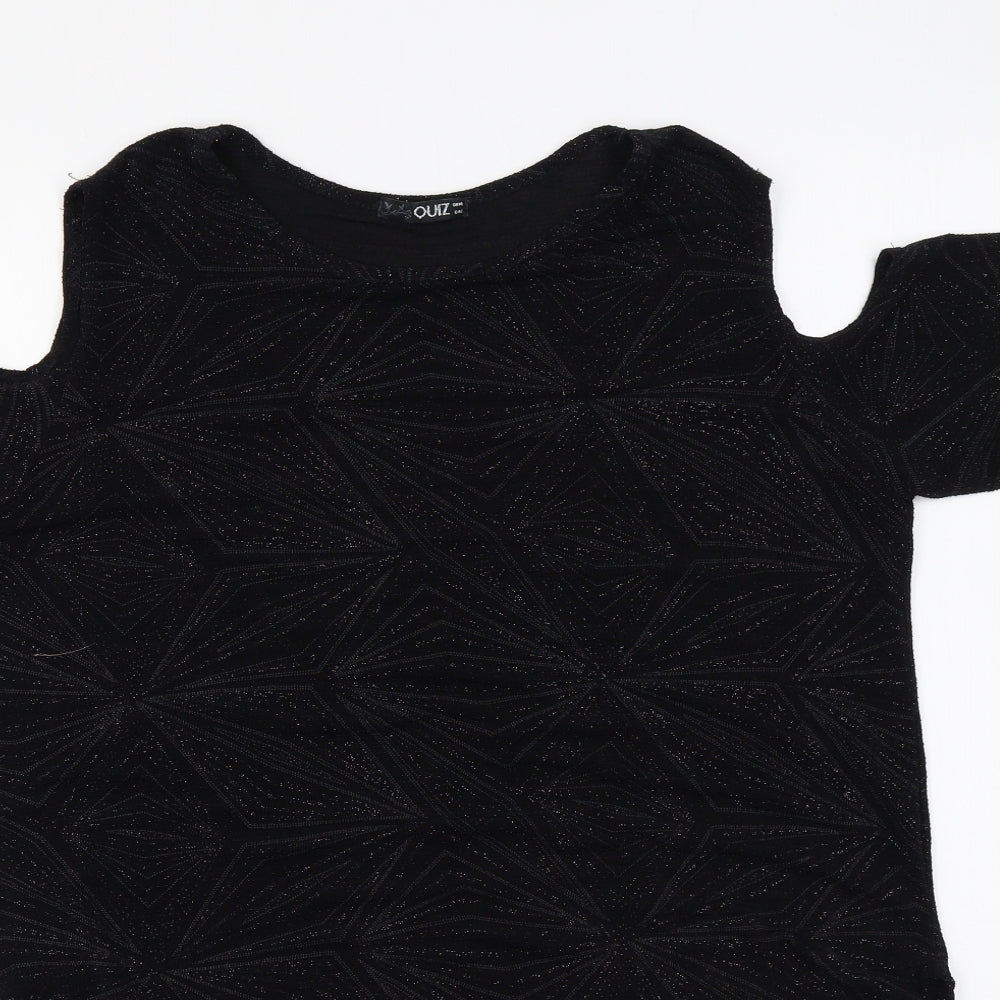 Womens UK Size 14 Quiz Black Basic Blouse