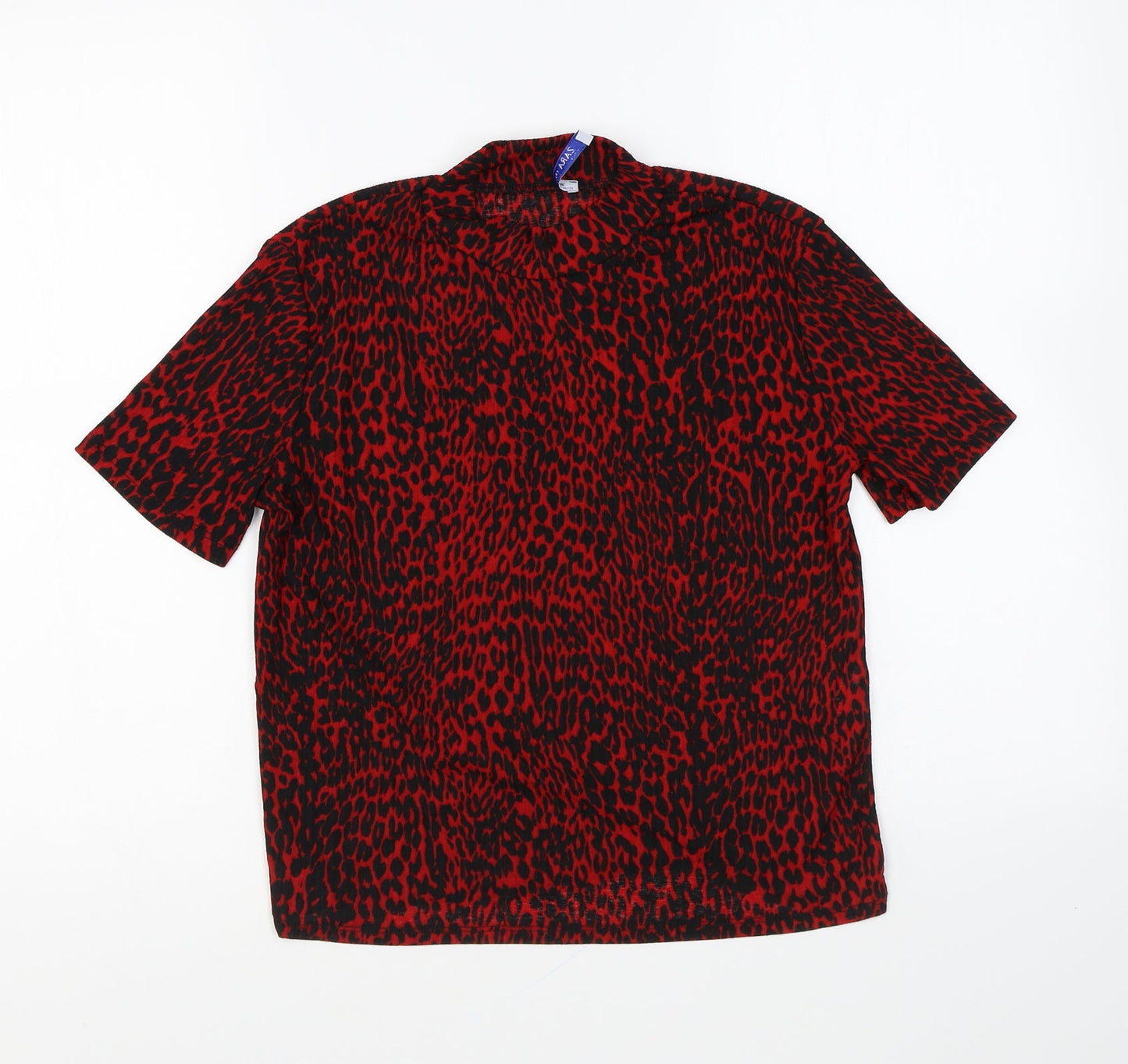 Womens UK Size S Zara Red Basic T-Shirt