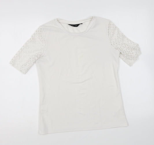 Womens UK Size 8 New Look White Basic Blouse