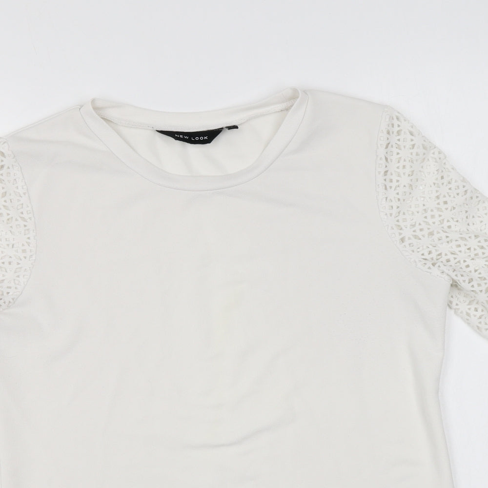 Womens UK Size 8 New Look White Basic Blouse