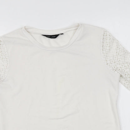 Womens UK Size 8 New Look White Basic Blouse
