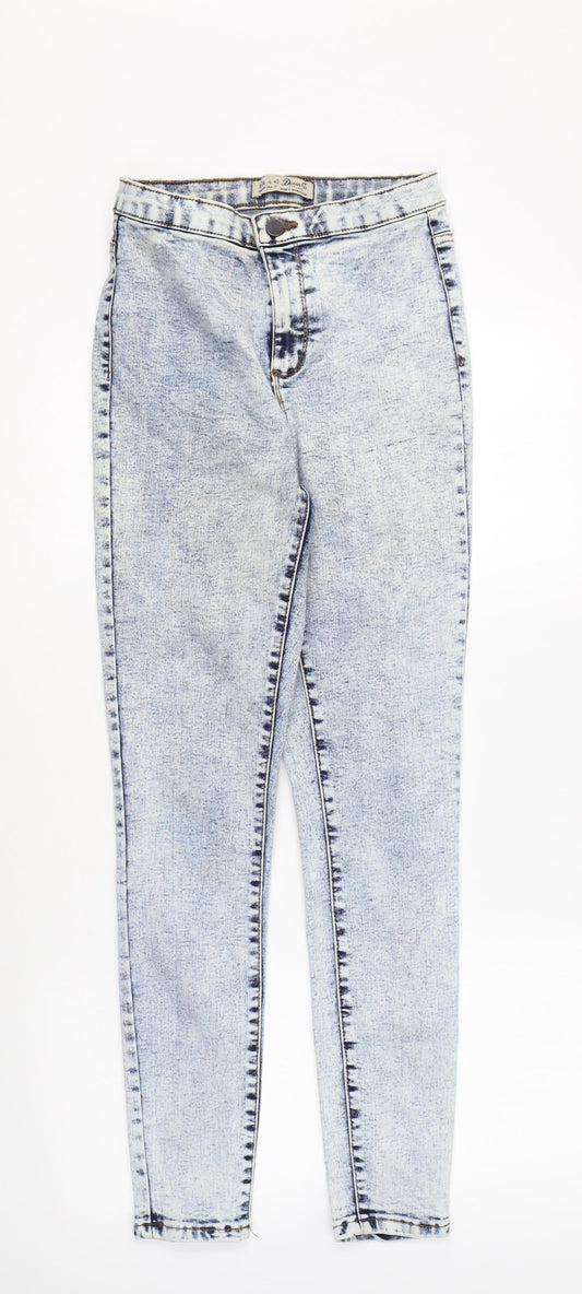 Denim & Co. Womens Blue Cotton Skinny Jeans Size 8 L28 in Regular Zip