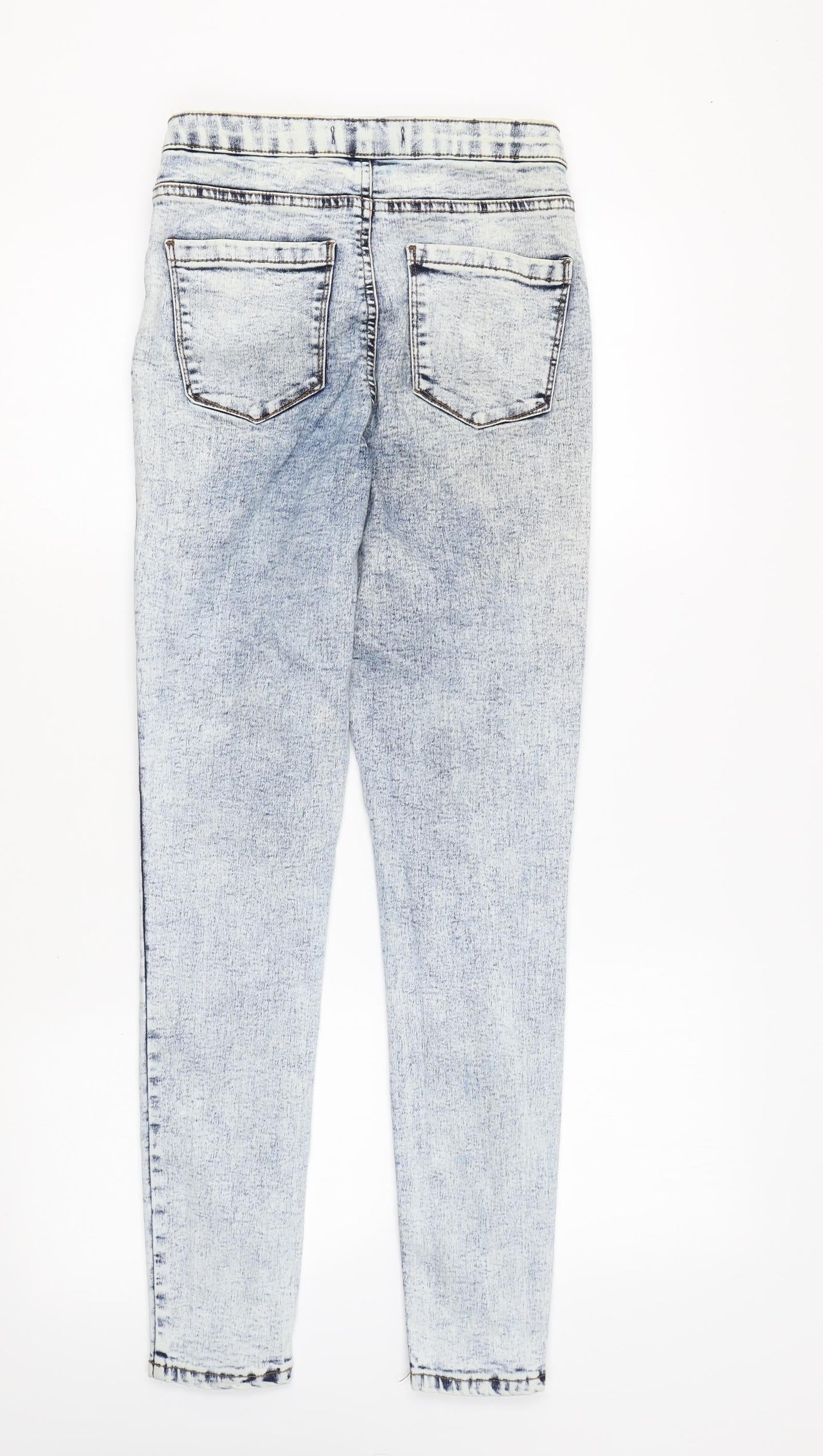 Denim & Co. Womens Blue Cotton Skinny Jeans Size 8 L28 in Regular Zip