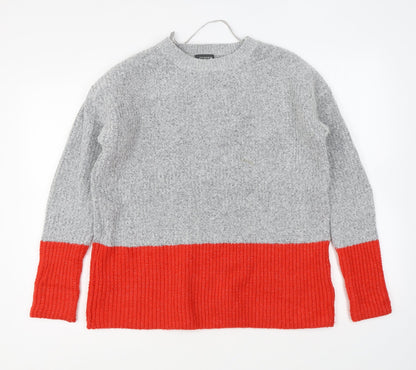 Primark Womens Grey Round Neck Acrylic Pullover Jumper Size M
