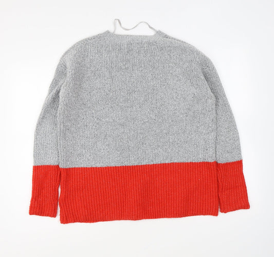 Primark Womens Grey Round Neck Acrylic Pullover Jumper Size M