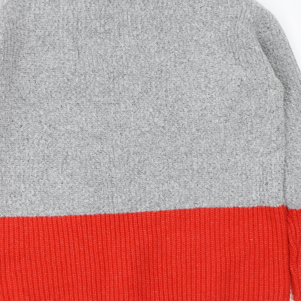 Primark Womens Grey Round Neck Acrylic Pullover Jumper Size M