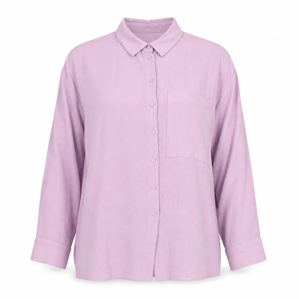 Womens UK Size 12 Papaya Pink Basic Button-Up