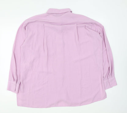 Papaya Womens Pink Polyester Basic Button-Up Size 12 Collared