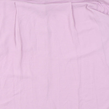 Papaya Womens Pink Polyester Basic Button-Up Size 12 Collared