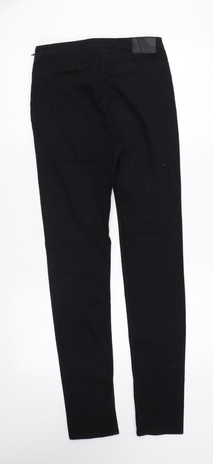 H&M Womens Black Cotton Skinny Jeans Size 6 L29 in Regular Zip
