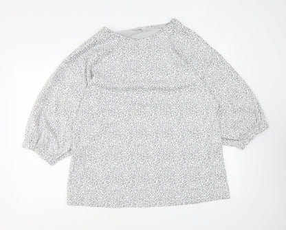 Papaya Womens Grey Animal Print Viscose Basic T-Shirt Size 16 Round Neck