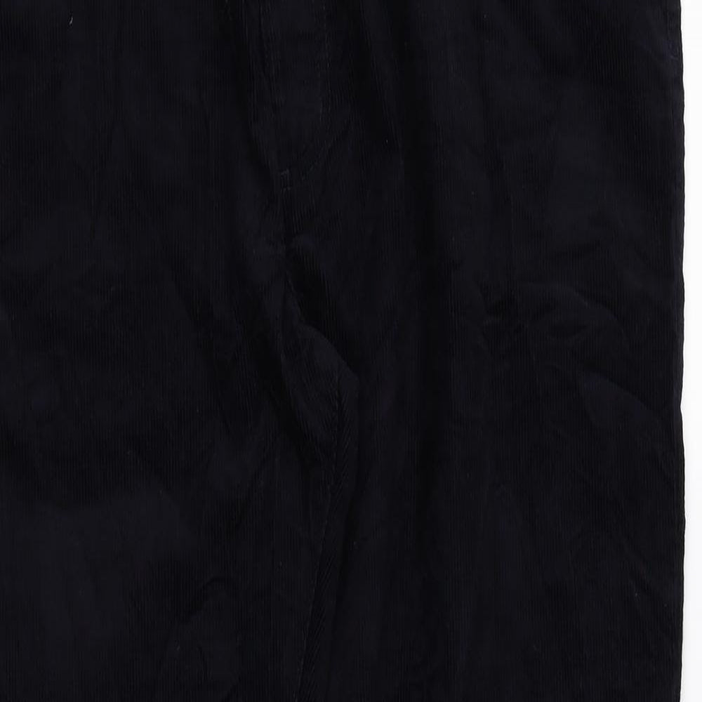 Marks and Spencer Mens Blue Cotton Trousers Size 38 in L27 in Regular Zip