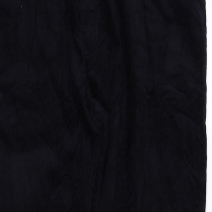 Marks and Spencer Mens Blue Cotton Trousers Size 38 in L27 in Regular Zip
