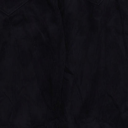 Marks and Spencer Mens Blue Cotton Trousers Size 38 in L27 in Regular Zip