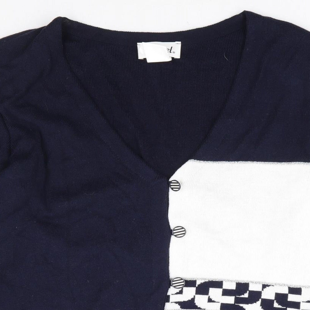 Womens UK Size 10 Afibel Blue Cardigan Jumper