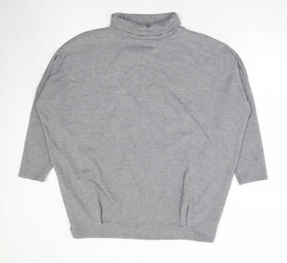 TU Womens Grey Polyester Pullover Sweatshirt Size 16 Pullover - Drop Shoulder Batwing