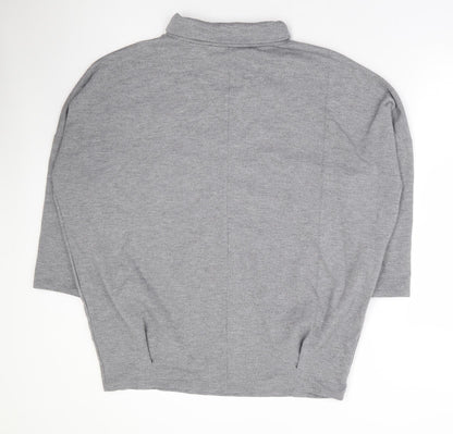 TU Womens Grey Polyester Pullover Sweatshirt Size 16 Pullover - Drop Shoulder Batwing