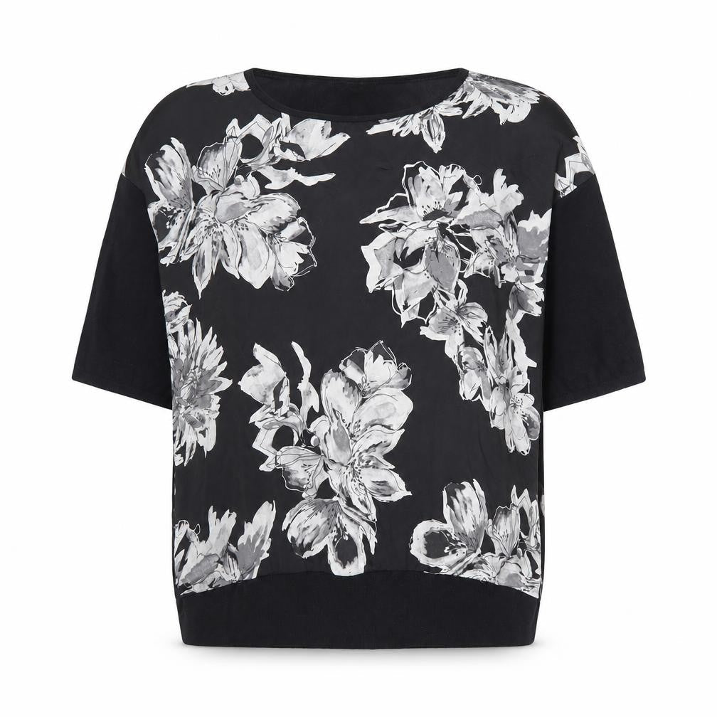 Womens UK Size M Papaya Black Basic Blouse