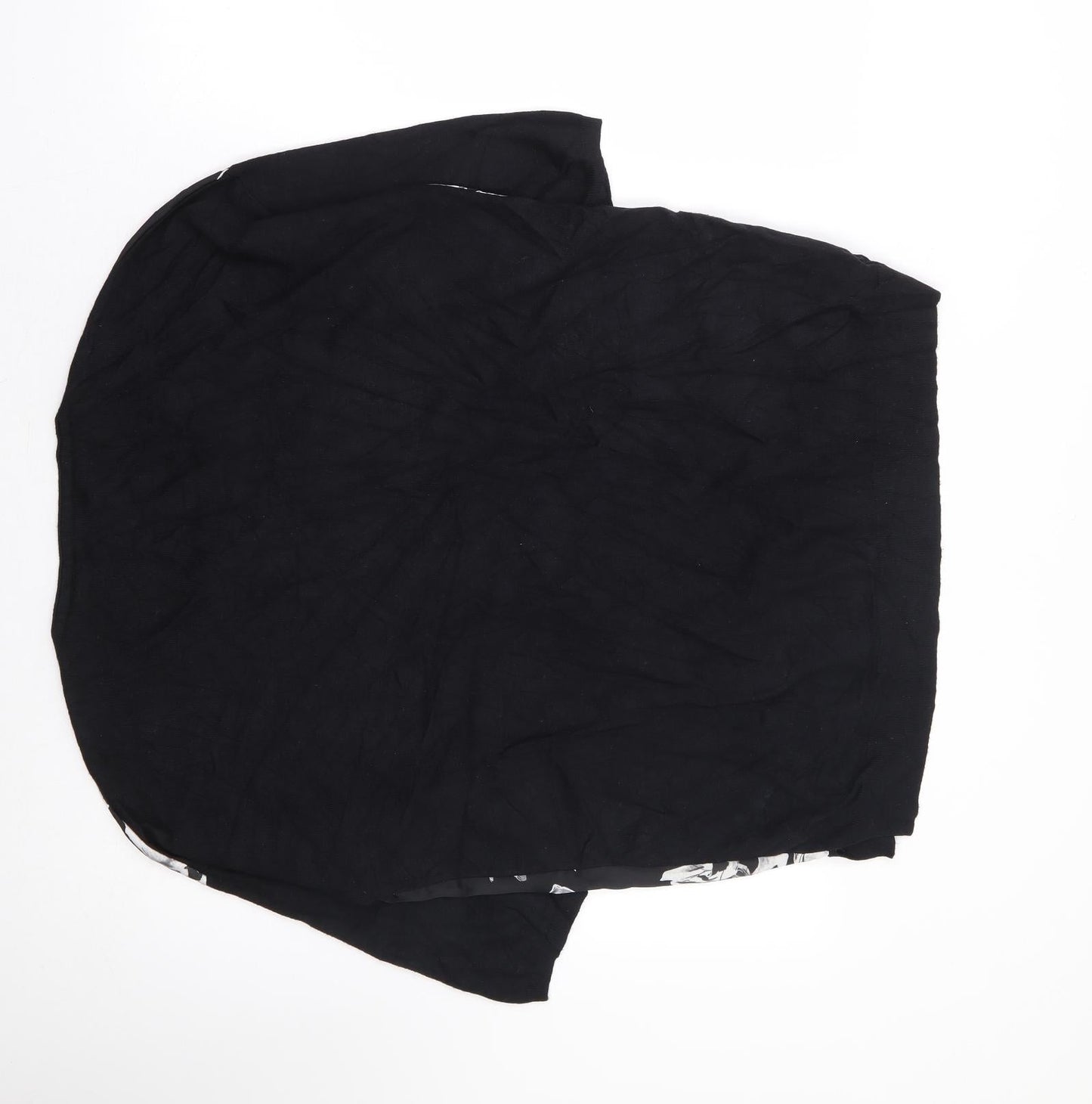 Papaya Womens Black Floral Viscose Basic Blouse Size M Round Neck