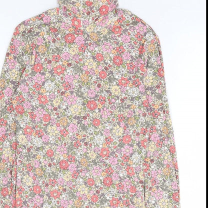 H&M Womens Multicoloured Floral Polyester Bodysuit One-Piece Size M Snap