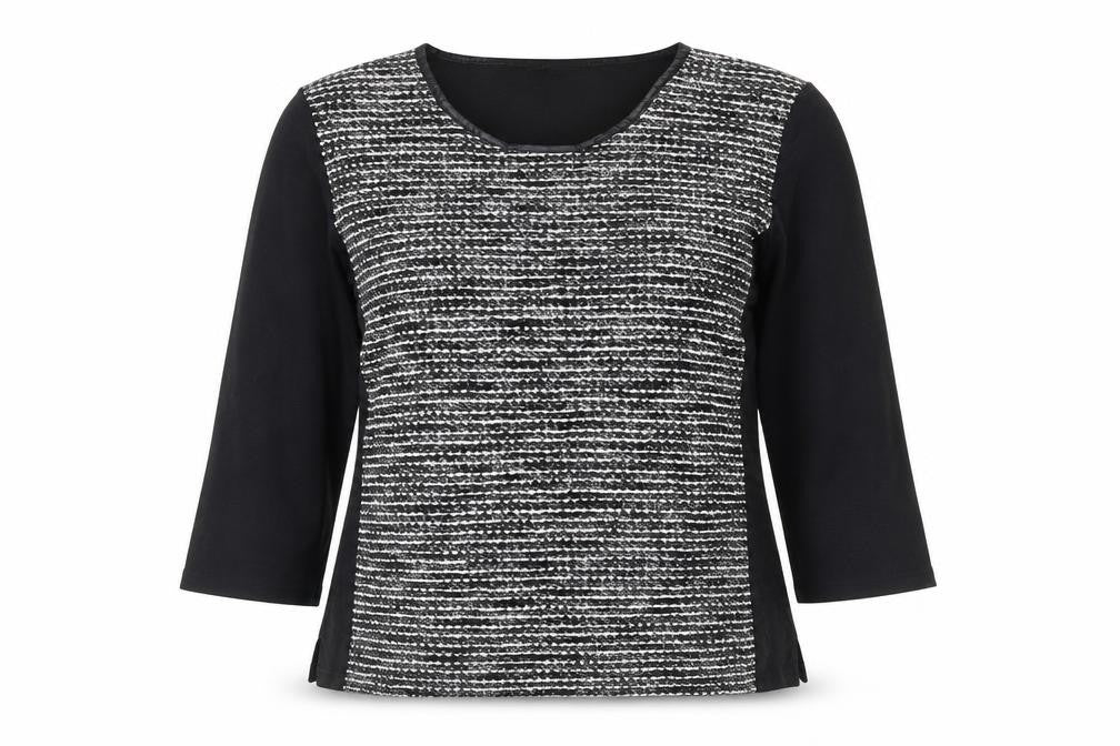 Alexara Womens Black Polyester Basic Blouse Size 14 Round Neck