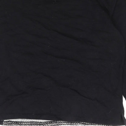 Alexara Womens Black Polyester Basic Blouse Size 14 Round Neck