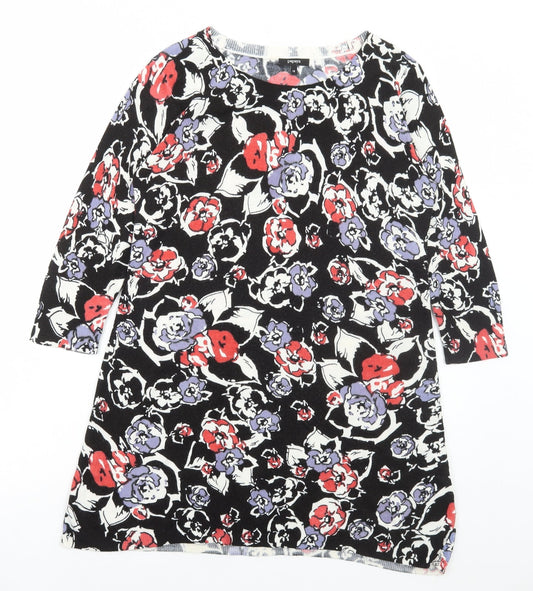 Matalan Womens Multicoloured Floral Acrylic Tunic T-Shirt Size 14 Round Neck