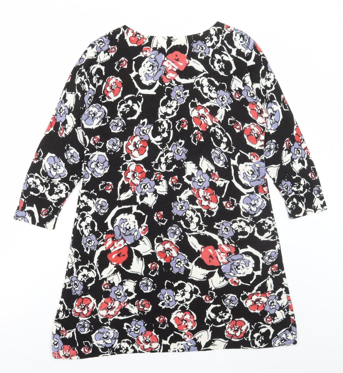 Matalan Womens Multicoloured Floral Acrylic Tunic T-Shirt Size 14 Round Neck