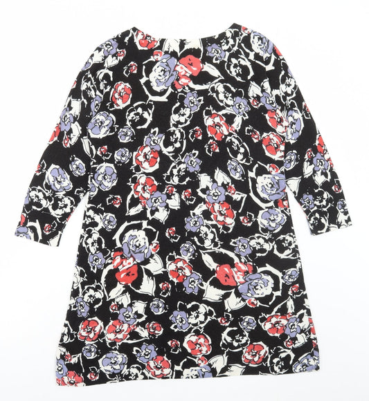 Matalan Womens Multicoloured Floral Acrylic Tunic T-Shirt Size 14 Round Neck