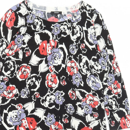 Matalan Womens Multicoloured Floral Acrylic Tunic T-Shirt Size 14 Round Neck