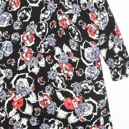 Matalan Womens Multicoloured Floral Acrylic Tunic T-Shirt Size 14 Round Neck
