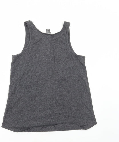 Primark Womens Grey Cotton Basic Tank Size 10 Scoop Neck - North Hollywood