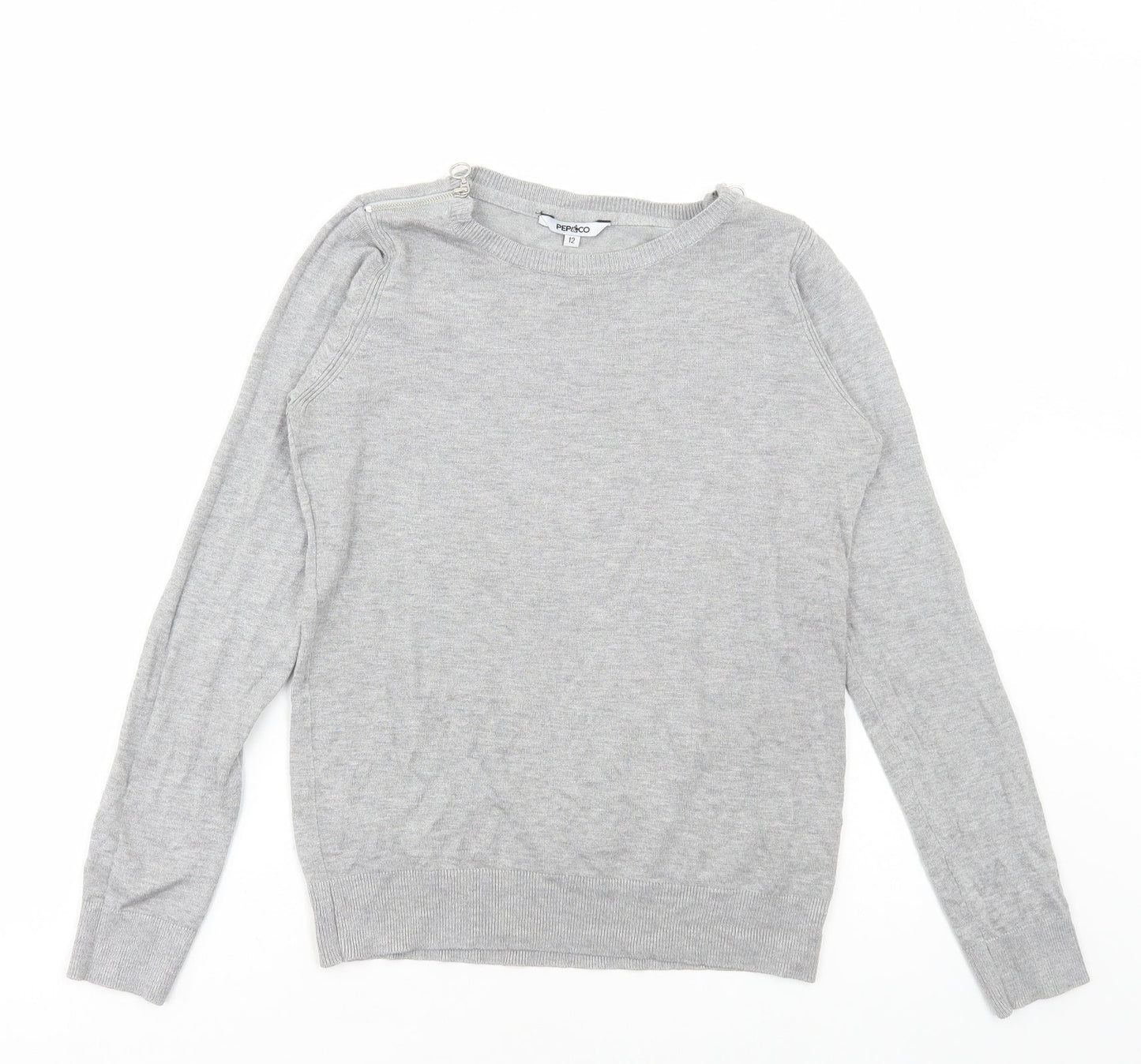 Womens UK Size 12 PEP&CO Grey Pullover Jumper