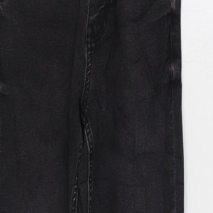 Marks and Spencer Womens Black Cotton Skinny Jeans Size 6 L25 in Regular Zip